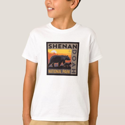 Nationaal park Shenandoah | Mama Beer & welpen T-shirt (Voorkant)