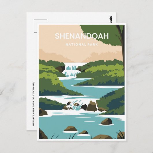 Nationaal Park Shenandoah Reizen Briefkaart (Voorkant / Achterkant)