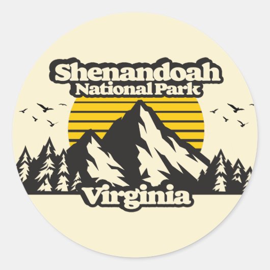 Nationaal park Shenandoah Ronde Sticker (Voorkant)