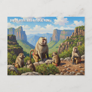Nationaal park Simien Mountains Ethiopië Reis Pos Briefkaart