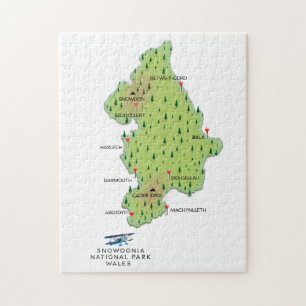 Nationaal park Snowdonia, Wales kaart Legpuzzel