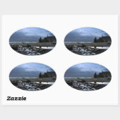 Nationaal Park Sunset Ruby Beach Ovale Sticker (Vel)
