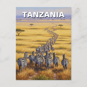 Nationaal park Tanzania Serengeti Zebra Briefkaart