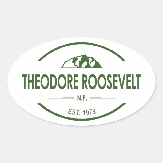 Nationaal park Theodore Roosevelt Ovale Sticker (Voorkant)