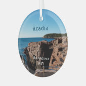 Nationaal park Thunder Hole Acadia Glas Ornament (Voorkant links)