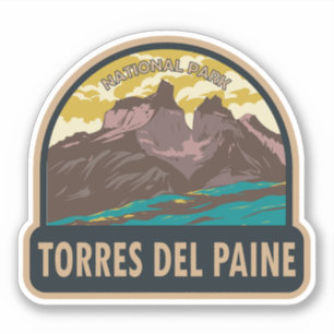 Nationaal park Torres del Paine - Chileense Vintag Sticker