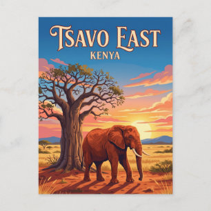 Nationaal park Tsavo East Kenia Briefkaart