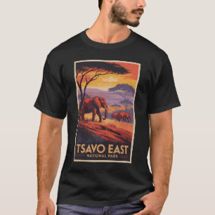 Nationaal park Tsavo East Kenia Illustratie Reis T-shirt