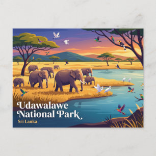 Nationaal park Udawalawe Sri Lanka Briefkaart