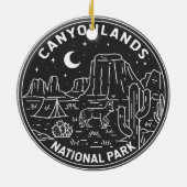 Nationaal park Utah Monoline Keramisch Ornament (Achterkant)