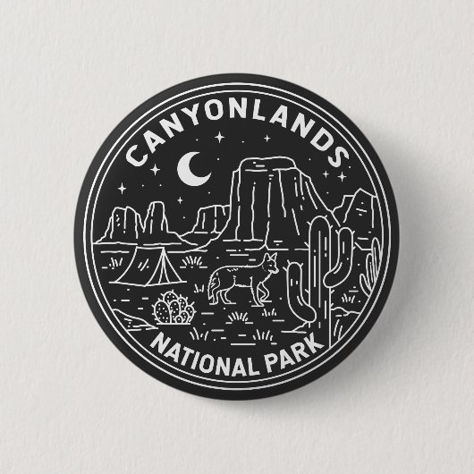 Nationaal park Utah Monoline Ronde Button 5,7 Cm (Voorkant)