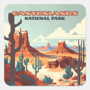 Nationaal park Utah-woestijngebergte Vierkante Sticker