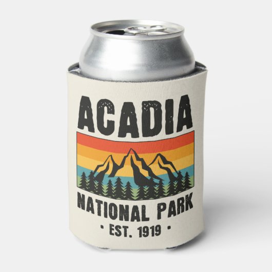 Nationaal park van Acadia, van Maine Retro Blikjeskoeler (Blikje Voorkant)