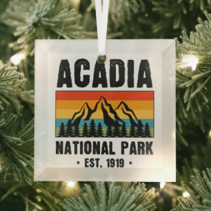 Nationaal park van Acadia,  van Maine Retro Glas Ornament