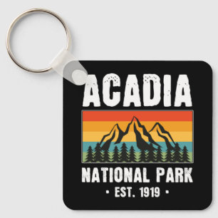 Nationaal park van Acadia,  van Maine Retro Sleutelhanger