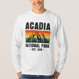 Nationaal park van Acadia, van Maine Retro T-shirt