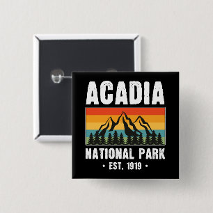 Nationaal park van Acadia, van Maine Retro Vierkante Button 5,1 Cm