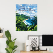 Nationaal park van Amerikaans Samoa Beach Regenwou Poster (Thuiskantoor)