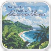 Nationaal park van Amerikaans Samoa Beach Regenwou Sticker (Voorkant)