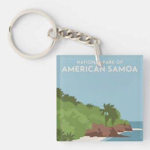 Nationaal park van Amerikaans-Samoa Minimalist Sleutelhanger