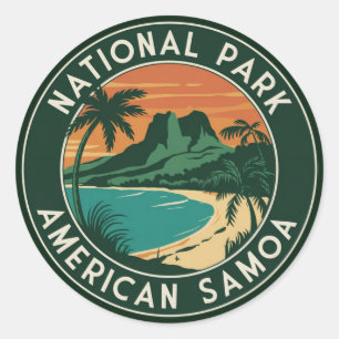 Nationaal park van Amerikaans-Samoa Ronde embleem Sticker