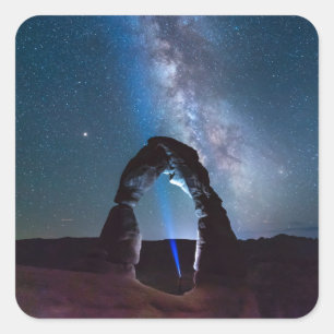 Nationaal park van Arches bij nacht MOAB Vierkante Sticker