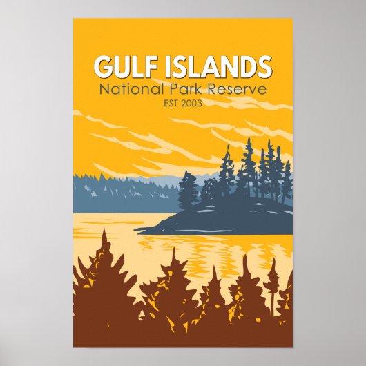 Nationaal Park van de Golfeilanden - Canada - Vint Poster (Voorkant)