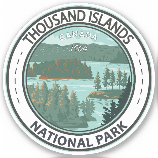 Nationaal park van de Thousand Islands Canada Sticker (Voorkant)