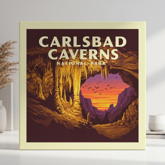 Nationaal Park van de Vintage Carlsbad Caverns Tegeltje