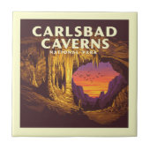 Nationaal Park van de Vintage Carlsbad Caverns Tegeltje (Voorkant)