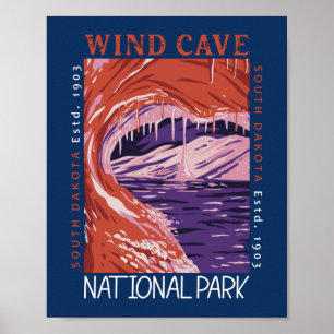 Nationaal park van de windgrot South Dakota is ver Poster