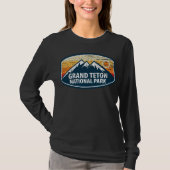 Nationaal park van Grand Teton Wyoming Retro verhi T-shirt (Voorkant)