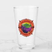 Nationaal park van Haleakala Retro Compass Emblem Glas (Voorkant)
