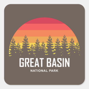 Nationaal park van het grote bekken vierkante sticker