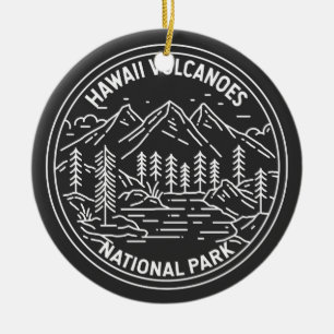 Nationaal park van het Hawaii Volcanoes  Monoline Keramisch Ornament