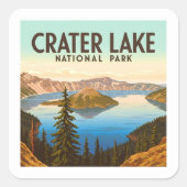 Nationaal park van het  meer vierkante sticker (Voorkant)