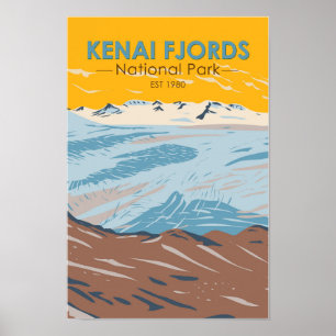 Nationaal park van Kenai Fjords Harding Icefield Poster