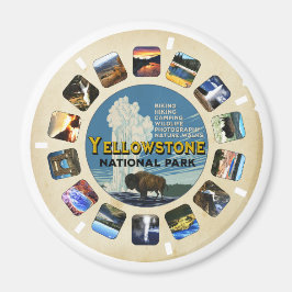 Nationaal park van Retro Yellowstone Magnet Magneet