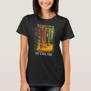 Nationaal park van Sequoia California Distress Vin T-shirt