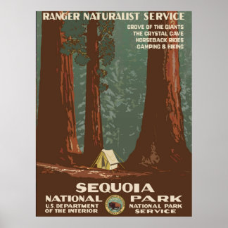 Nationaal park van Sequoia - WPA-Vintage Poster