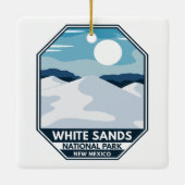 Nationaal park van witte zanden Minimale Retro Emb Keramisch Ornament (Achterkant)