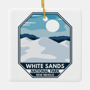 Nationaal park van witte zanden Minimale Retro Emb Keramisch Ornament