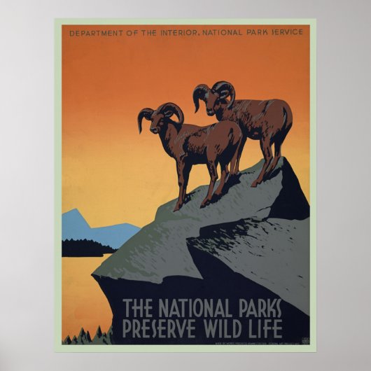 Nationaal Park Vintage Poster (Voorkant)