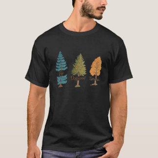 Nationaal Park voor Dogwood Tamarack Retro Tree T-shirt