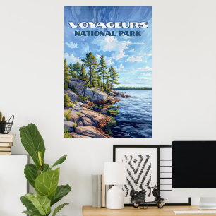 Nationaal park Voyageurs Rainy Lake Minnesota Poster