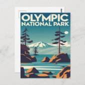 Nationaal Park Washington Rocky Beach Briefkaart (Voorkant / Achterkant)
