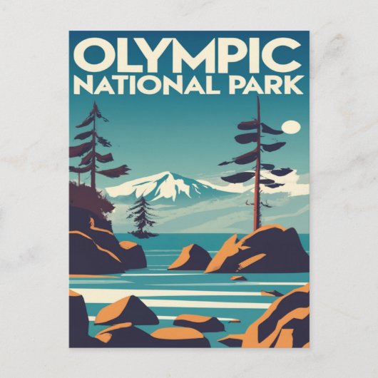 Nationaal Park Washington Rocky Beach Briefkaart (Voorkant)
