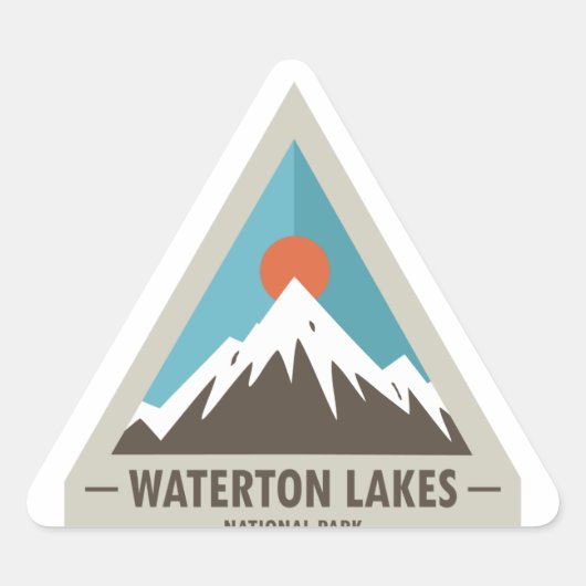 Nationaal park Waterton Lakes Driehoek Sticker (Voorkant)