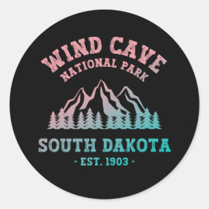 Nationaal park Wind Cave South Dakota Ronde Sticker