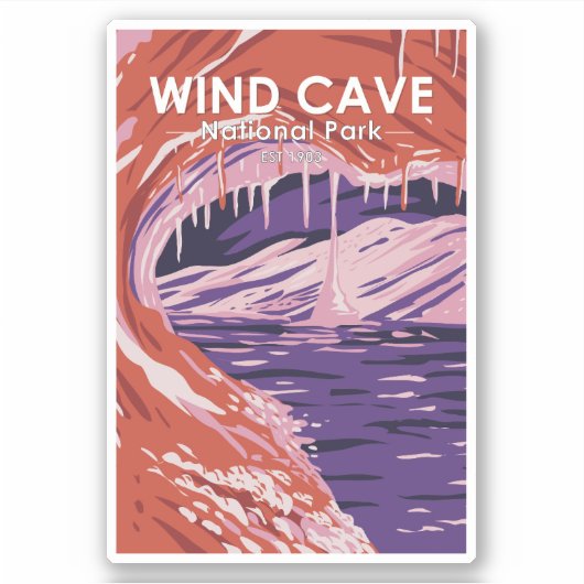 Nationaal park Wind Cave South Dakota  Sticker (Voorkant)